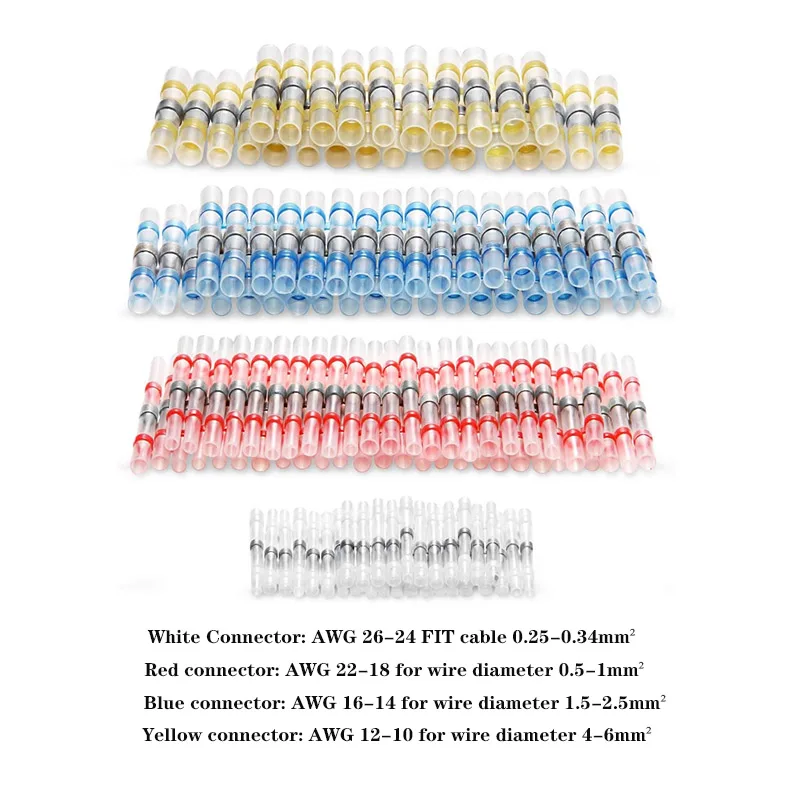 

1000 PCS Solder Seal Wire Connectors- Heat Shrink Solder Butt Connectors - Automotive Marine Insulated- Solder Connector Kit