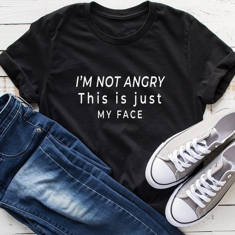 

Футболка унисекс с надписью «I'm Not Mad This My Face», Повседневная хипстерская рубашка с коротким рукавом, топ на лето