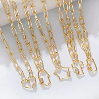new luxury cuban cross thick pendant necklace for women trendy punk heart star gold color geometric zircon chain choker jewelry