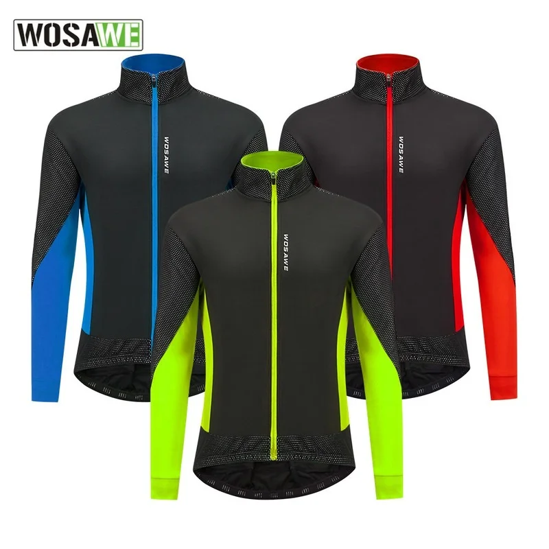 

WOSAWE Winter Warm Up Thermal Fleece Cycling Warm Long Sleeve Jacket Fleece Windproof Outdoor Leisure Sports Rain Men Jacket