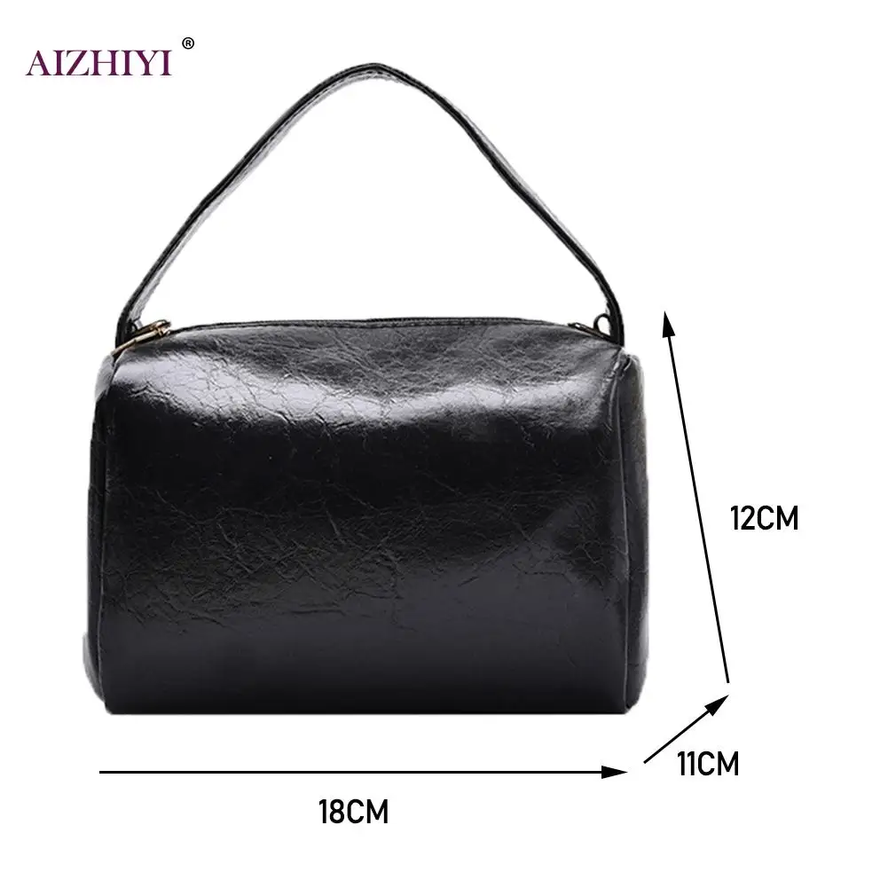 

Fashion Solid Small Handbag Women PU Leather Top-handle Shoulder Crossbody Bag Elegant Street Tote Casual Street Purse Wristlet