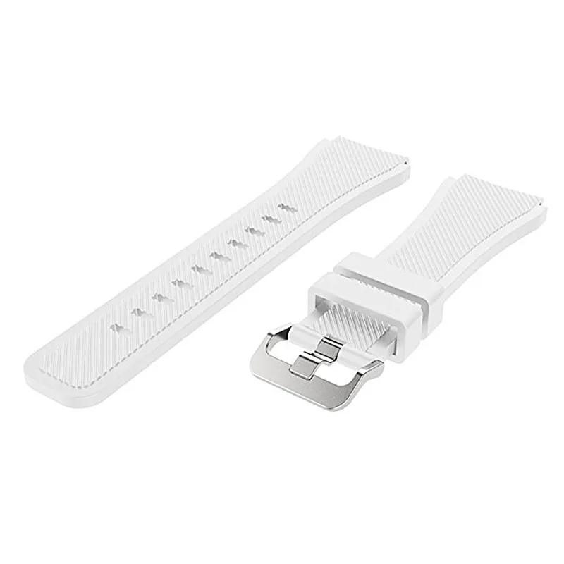 White Ремешок 22 мм для samsung gear S3 Frontier/Classic/Galaxy Watch 46 мм/huawei Watch GT 46 мм/Ticwatch pro/S2/E2 силиконовый спортивный ремешок - Цвет ремешка: White