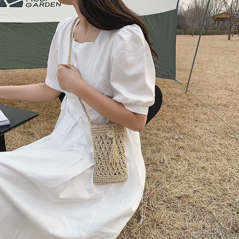 

Fashion Braided Straw Shoulder Bags for Women 2021 New Summer Crossbody Bag Small Designer Women Travel Messenger Bag Sac Epaule