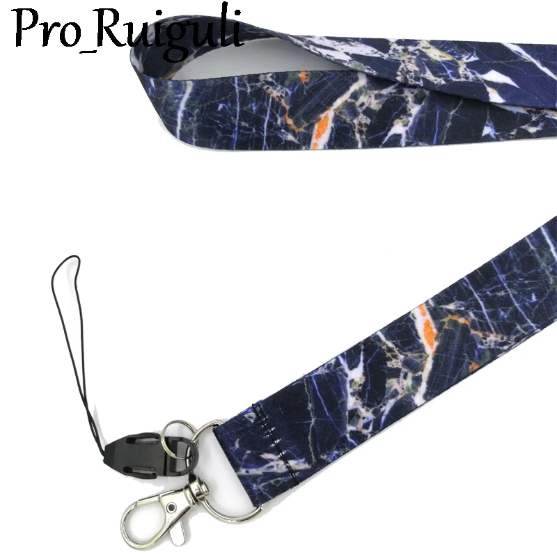 Черный мрамор узор зерна шейный ремешок брелок мобильный телефон держатель