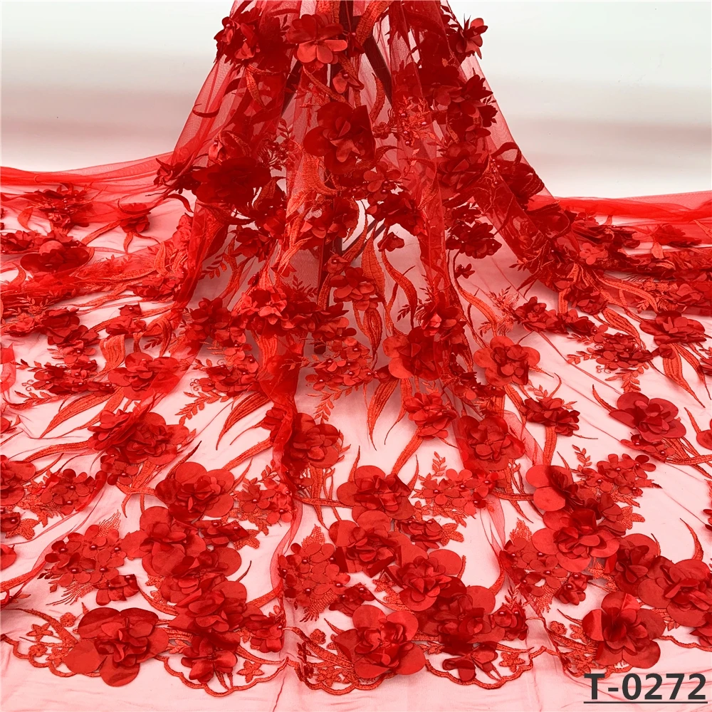 Бисером французский африканский 3d цветок кружева вышитые Ткань 2019 высокое