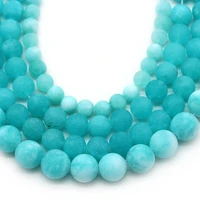 natural matte green amazonite chalcedony stones 6 8 10 12mm round loose spacer beads for jewelry making diy bracelet necklace
