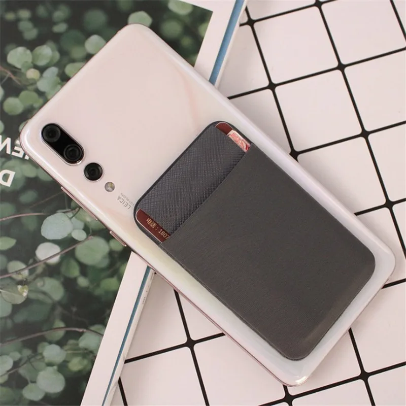 

Universal Cellphone Wallet Lycra Card Holder Men Elastic Mobile Phone Wallet Credit ID Card Holder Adhesive Pocket Sticker Case