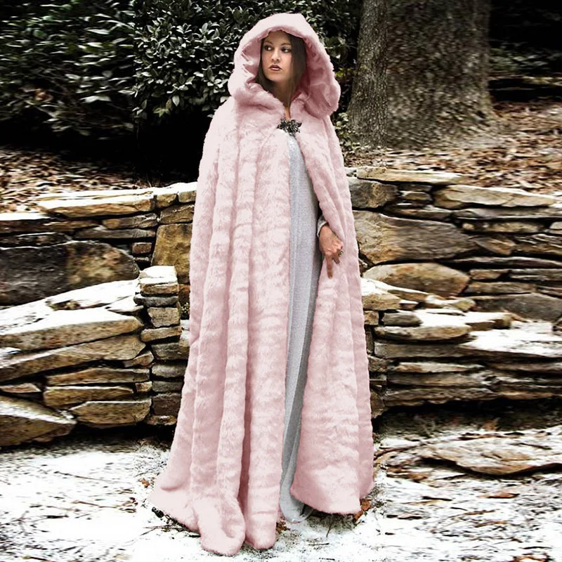 

Women Winter Flannel Long Cape Coat 2019 New Women Long Cloak Velvet Outwear Hooded Coat Cardigan Fashion Clothes