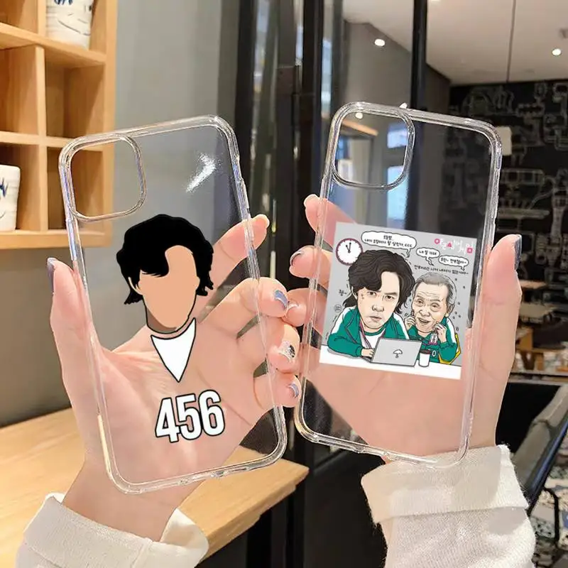 

Squid Game 456 Round Six Phone Case For iphone 13 12 11 8 7 plus mini x xs xr pro max Transparent soft