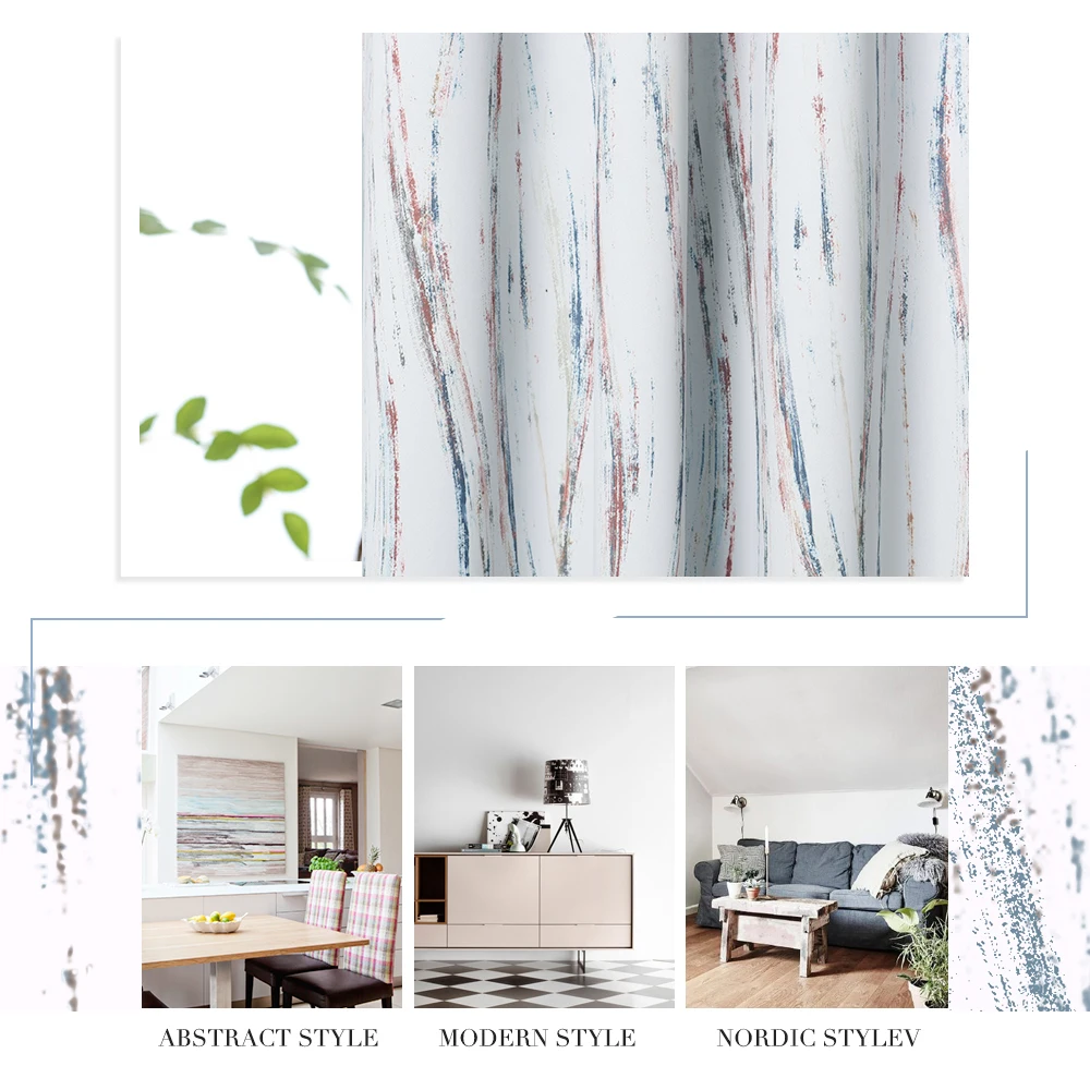 1 шт. модные простые затемняющие шторы с волнистым принтом в виде люверсов для