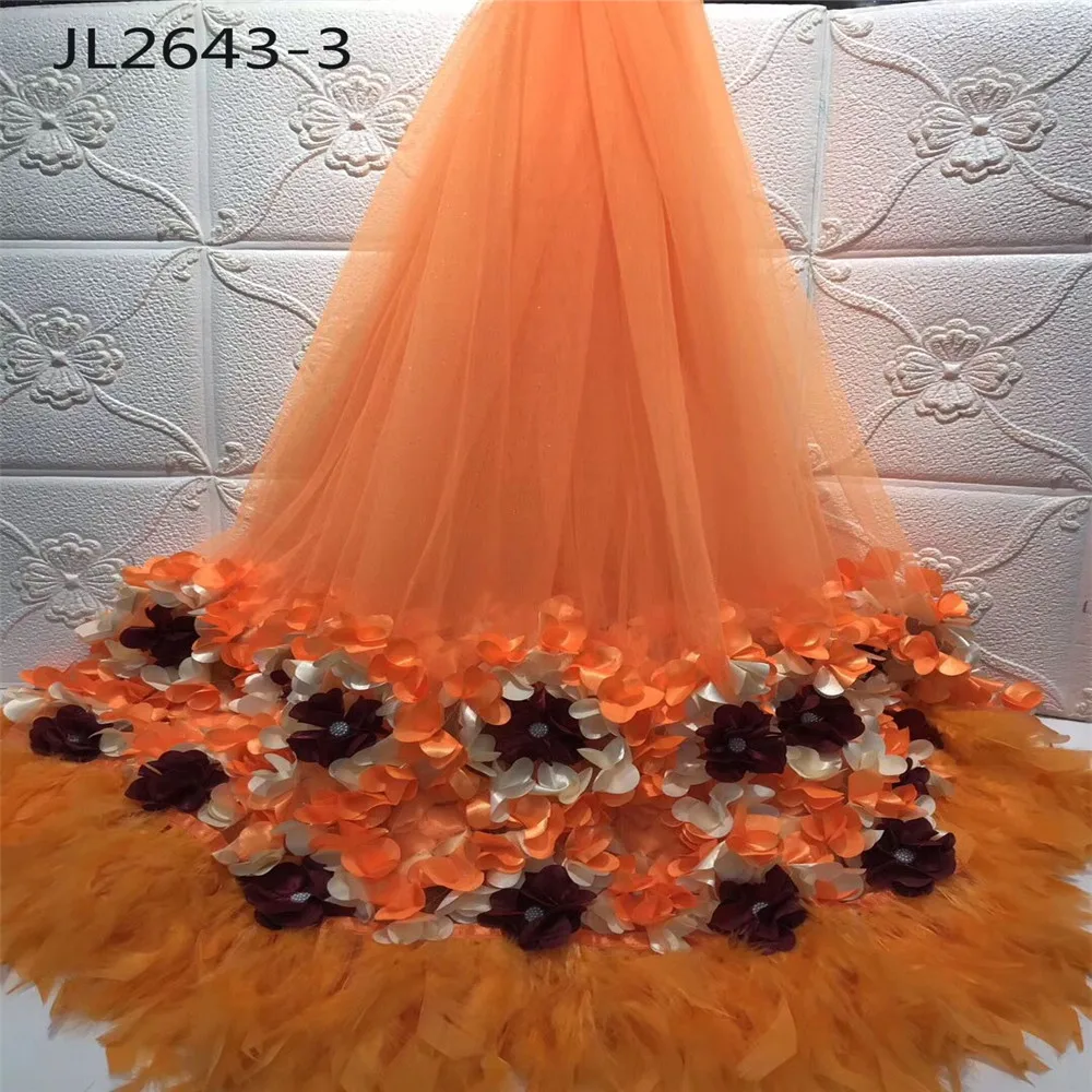 Новейший модный стиль серый цвет блестящая Вышивка перо Сетка кружево Вечерние