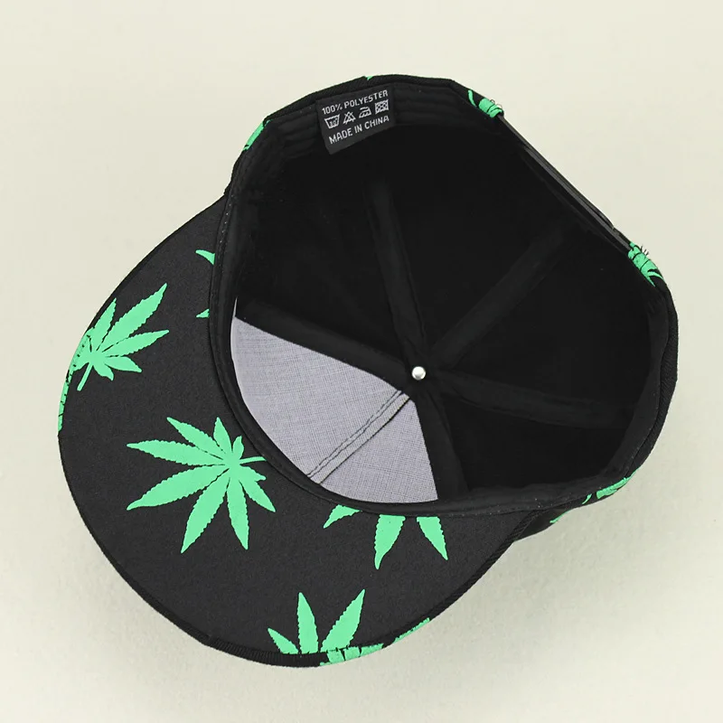 Новая мода вышивка лист белая кепка сорняки Snapback Головные уборы для мужчин и женщин хлопок хип-хоп облегающая Бейсболка подарок на день рождения