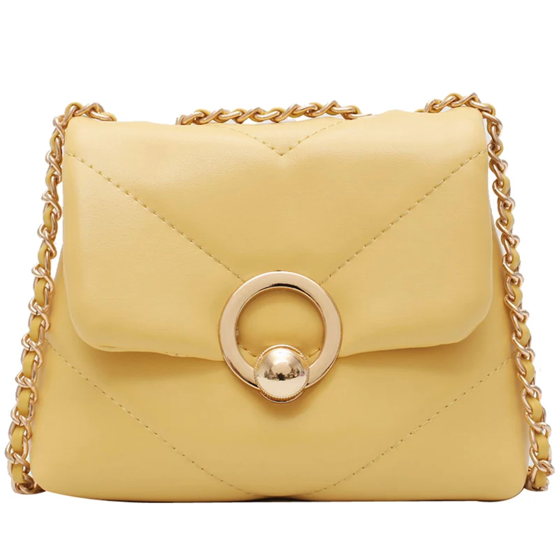 

Solid color Square Crossbody bag 2020 Fashion New High-quality PU Leather Women's Designer Handbag Chain Shoulder Messenger Bag