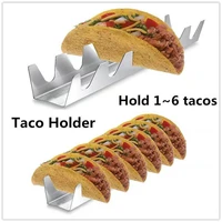 1 pcs taco holder creative stainless steel mexican pancake rack 6 grid tortillas with wavy pancake rack kitchen accessory