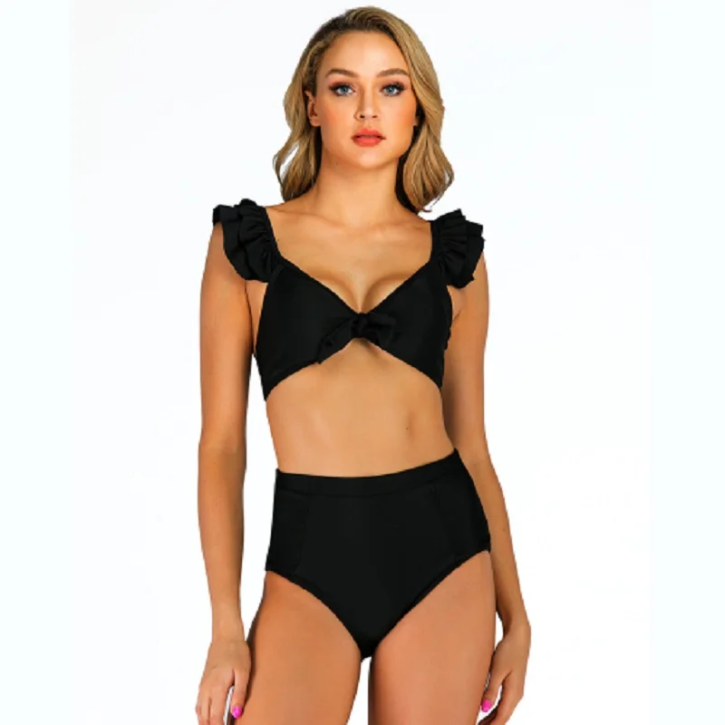 Бикини с высокой талией 2019 Push Up Mujer бразильский сексуальный черный комплект белый