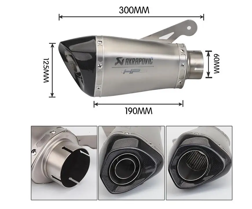 60 мм/65 мм Akrapovic S1000 S1000RR модифицированный глушитель съемный S1000 модифицированный Скорпион выхлопной pi