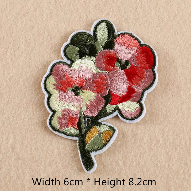 Модная многоцветная красная роза вышитая нашивка аппликация сделай сам наклейки