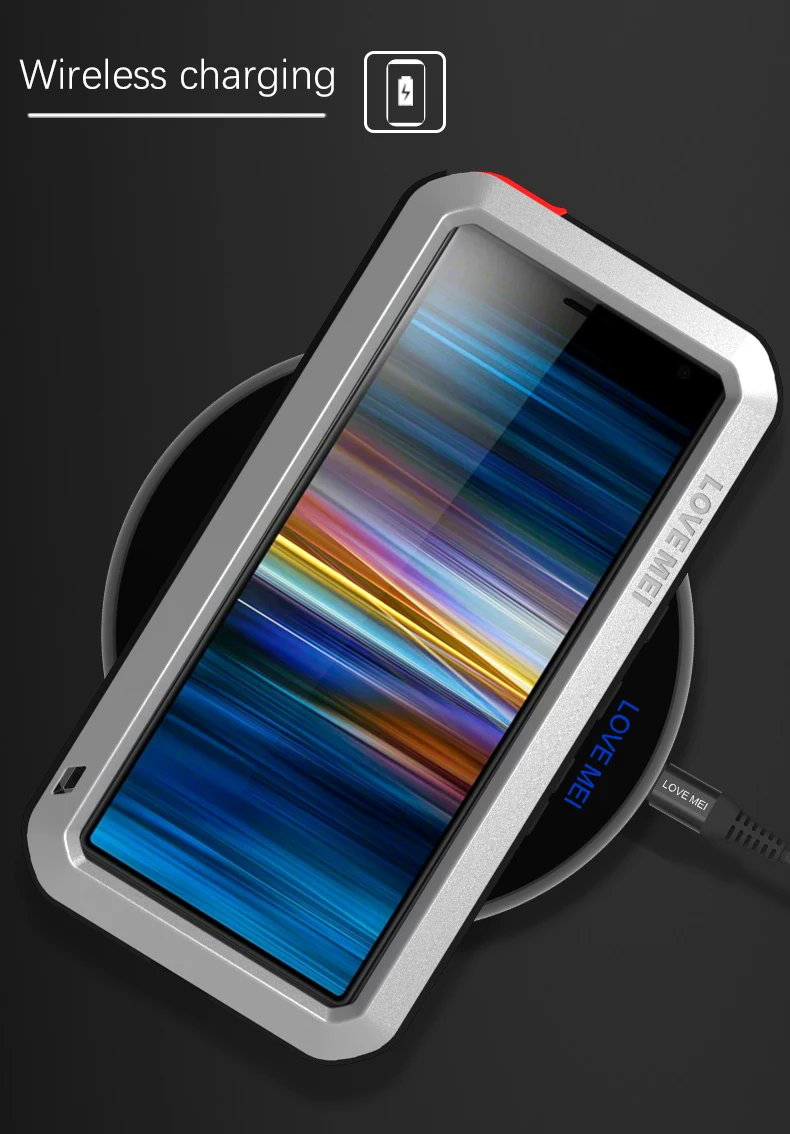 Чехол с полным корпусом для Sony Xperia 10 противоударный алюминиевый металлический