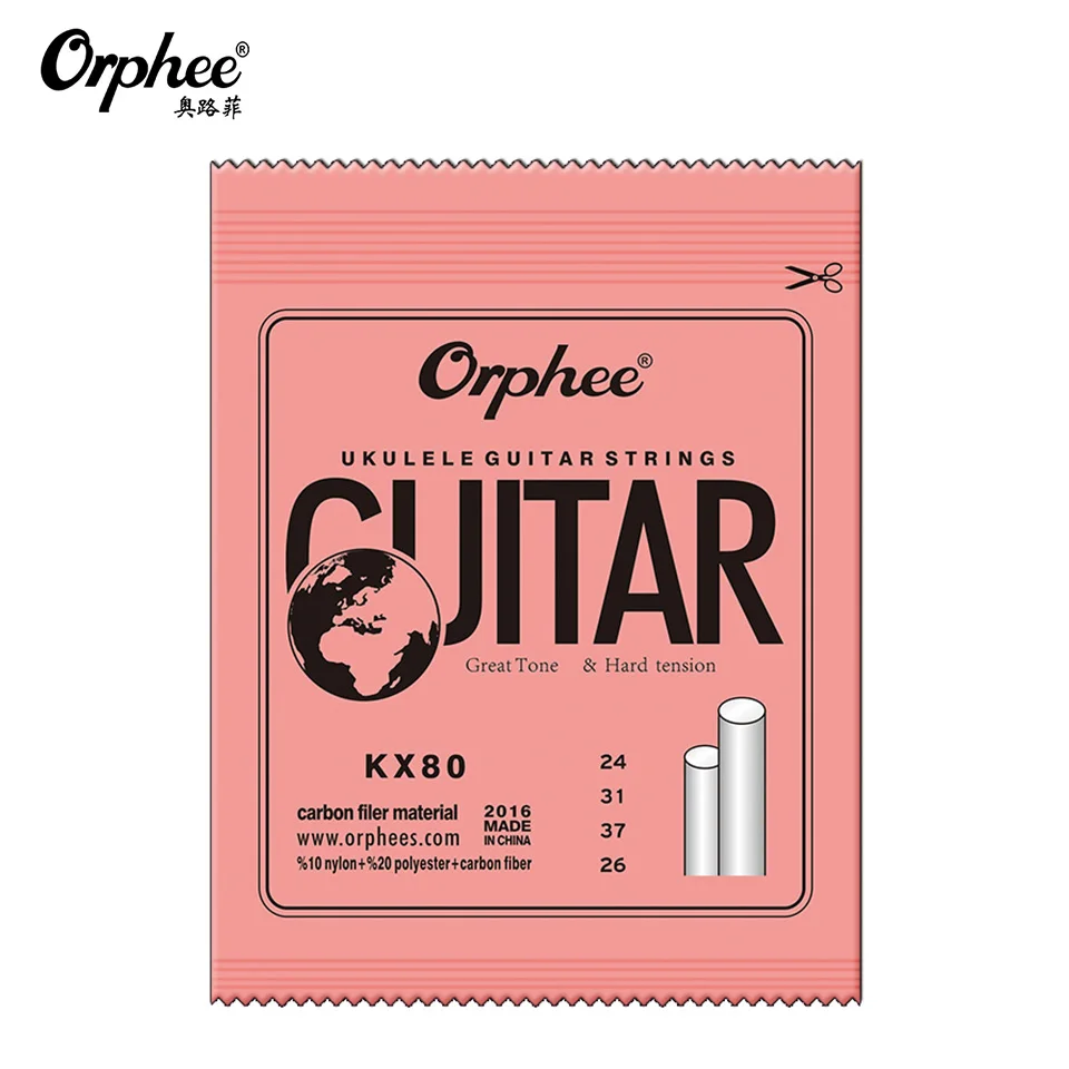 

Orphee KX80 Гавайские гитарные струны, нейлон, белый пластик, стальной материал, углеродное волокно, 4-струнные маленькие гитарные аксессуары