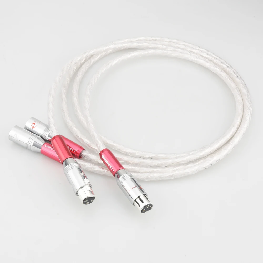 

Pair Audiocrast AS220 Silver Plated Crystal Strands Audio Cable With Silver plated 3pins XLR Balanced cable,xlr connector,audio