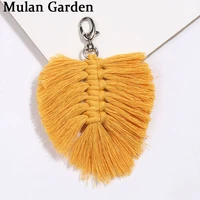 mg new cotton string alloy keychain hanging fashion handmade weave big long tassel plush keychain gift for friends jewelry 2019