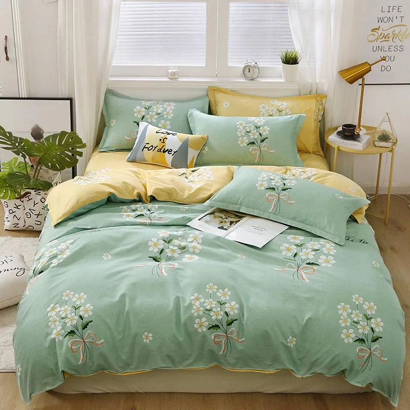 

Алоэ хлопок Пододеяльник подушка чехол простыня Спальня для фотографирования с изображением весенних цветов один двойной постельные прин...