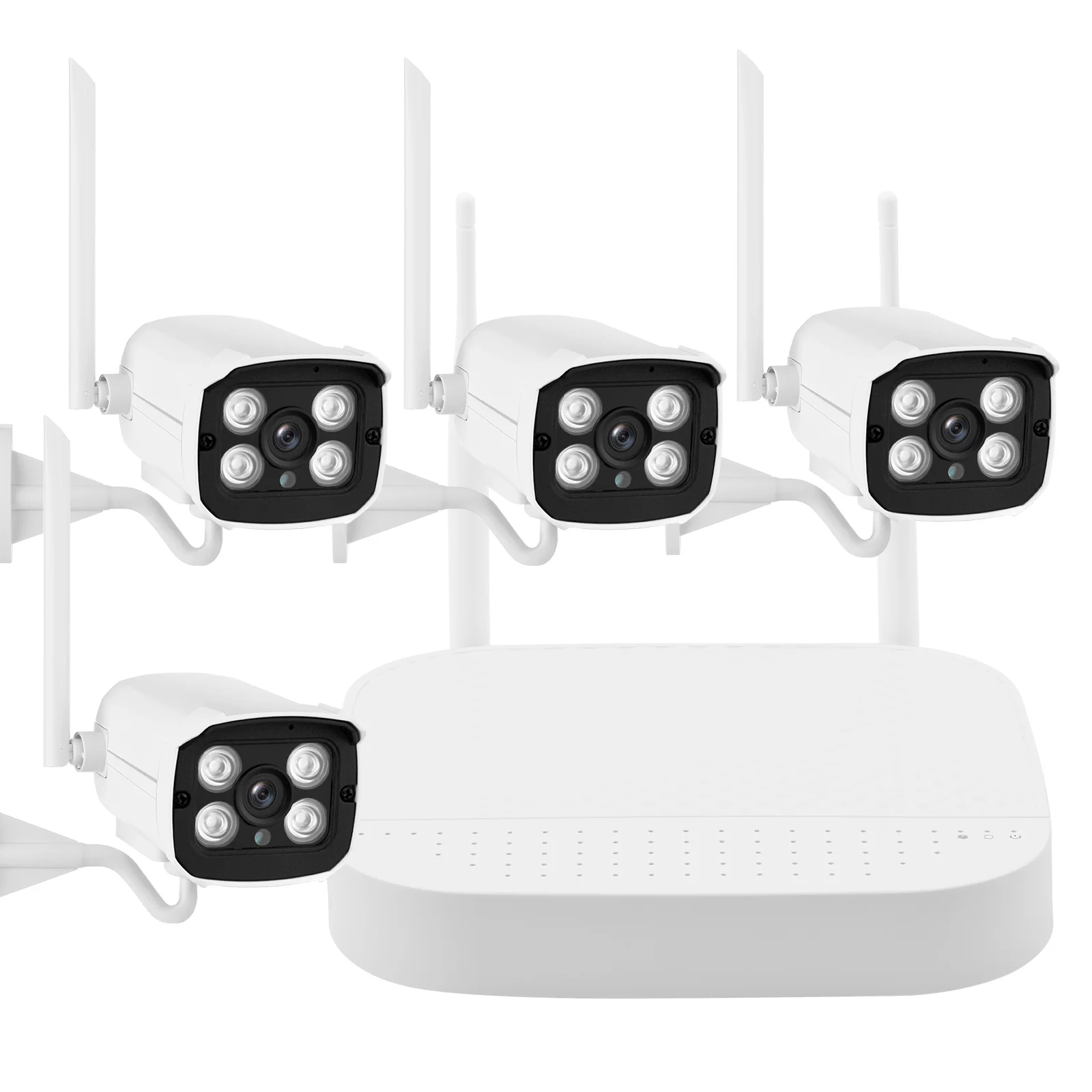 

1080P Full High Definition Wireless Home Security Camera System,4CH NVR 4Pcs WiFi IP Camera Video Surveillance with Night Vision