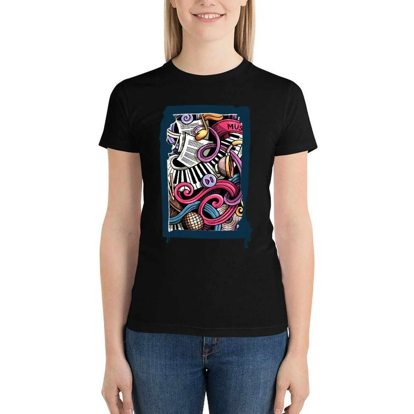 

Graffiti T Shirt 100 Cotton Street Wear T-Shirt Short Sleeve Graphic O Neck Simple Women Tee Shirt Large