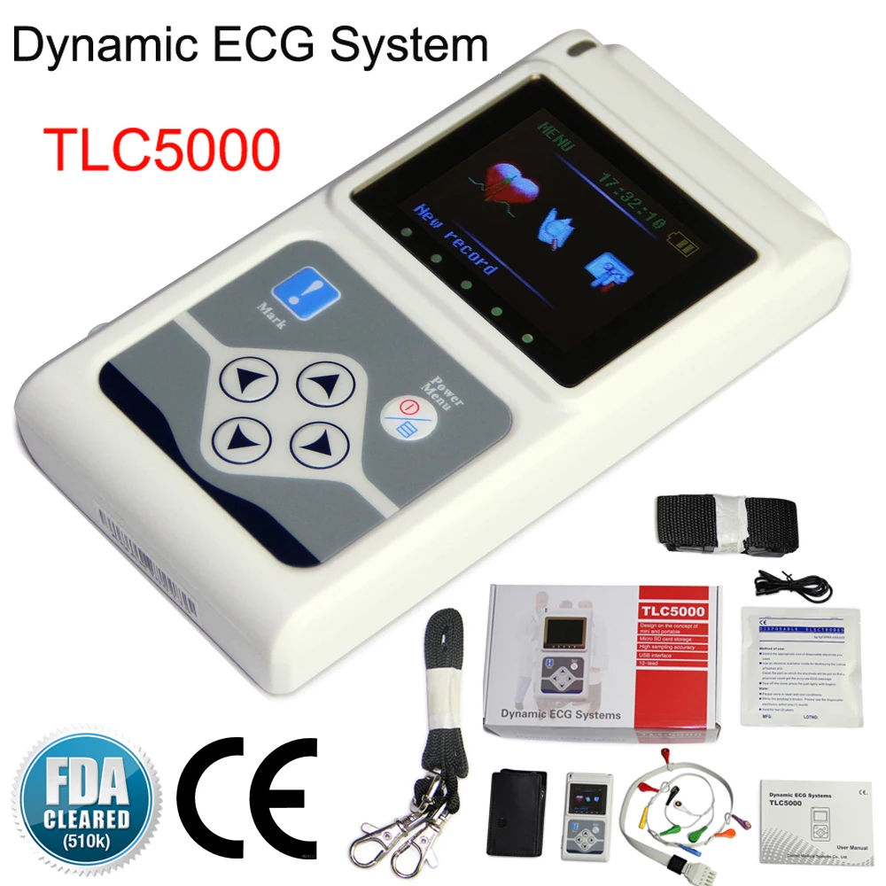 CONTEC TLC5000 ЭКГ Holter динамическая машина 12 выводов 24 часа система записи монитор |