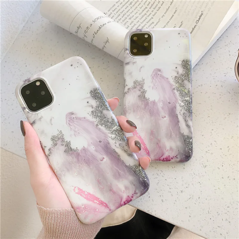 Smooth Soft IMD Marble Case For iphone 11 Pro Max Back Cover X XS XR 6 S 6S 7 8 Plus Silicone Phone Coque Capa |