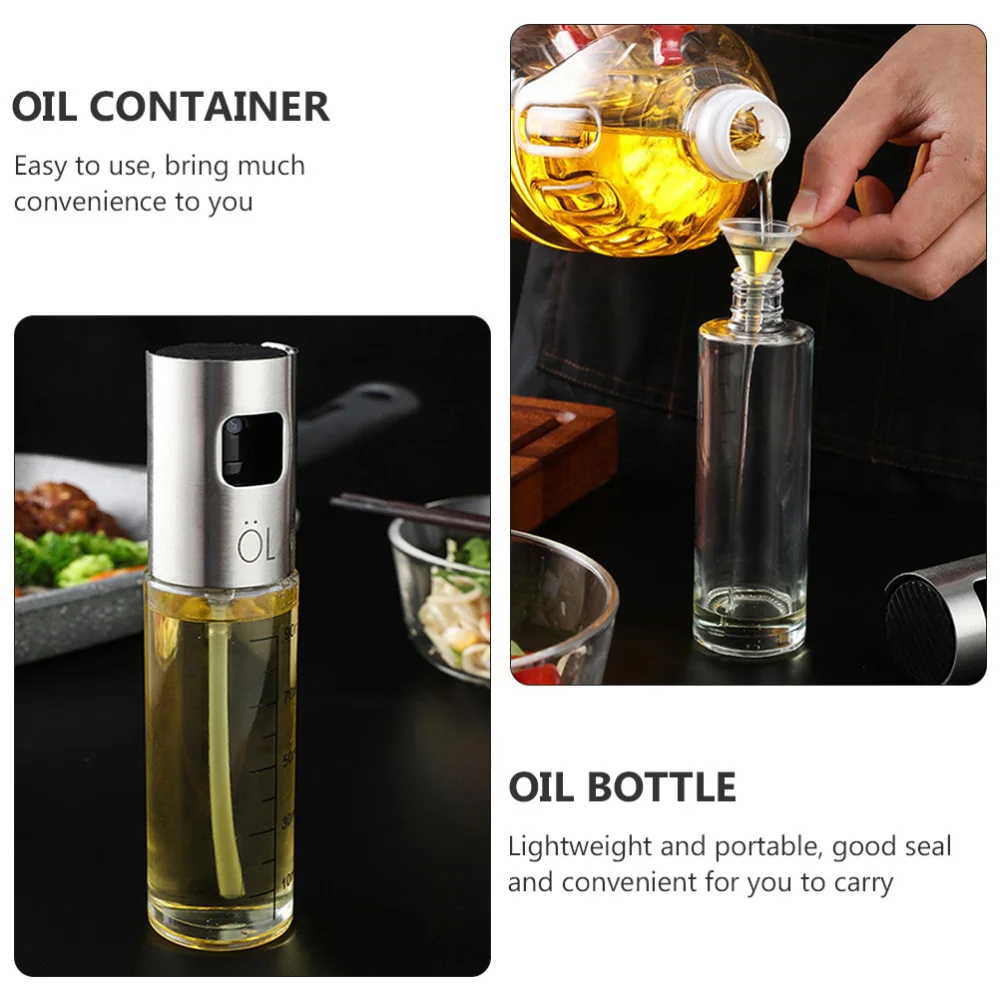 

Press Type Oil Sprayer Oil Container Glass Oil Storage Bottle (Assorted Color)
