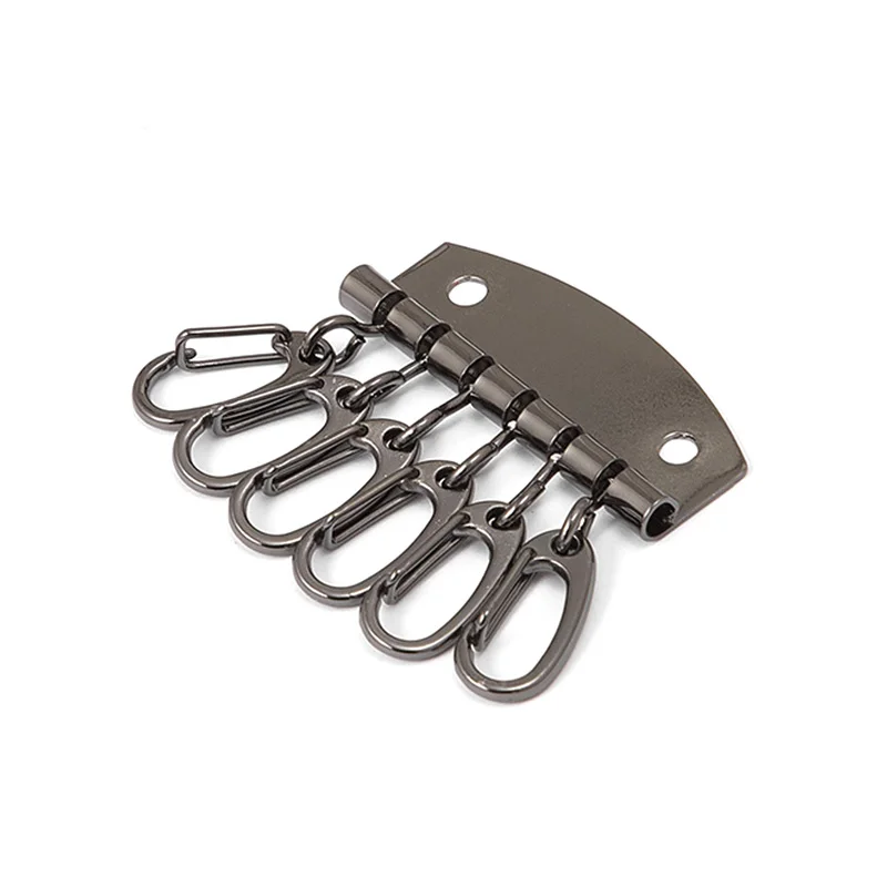 Metal Key Holder Row Keyring Organnizer With 6 Snap Hook For Leather Craft Wallet Case Purse Bag Hardware Accessories | Украшения и