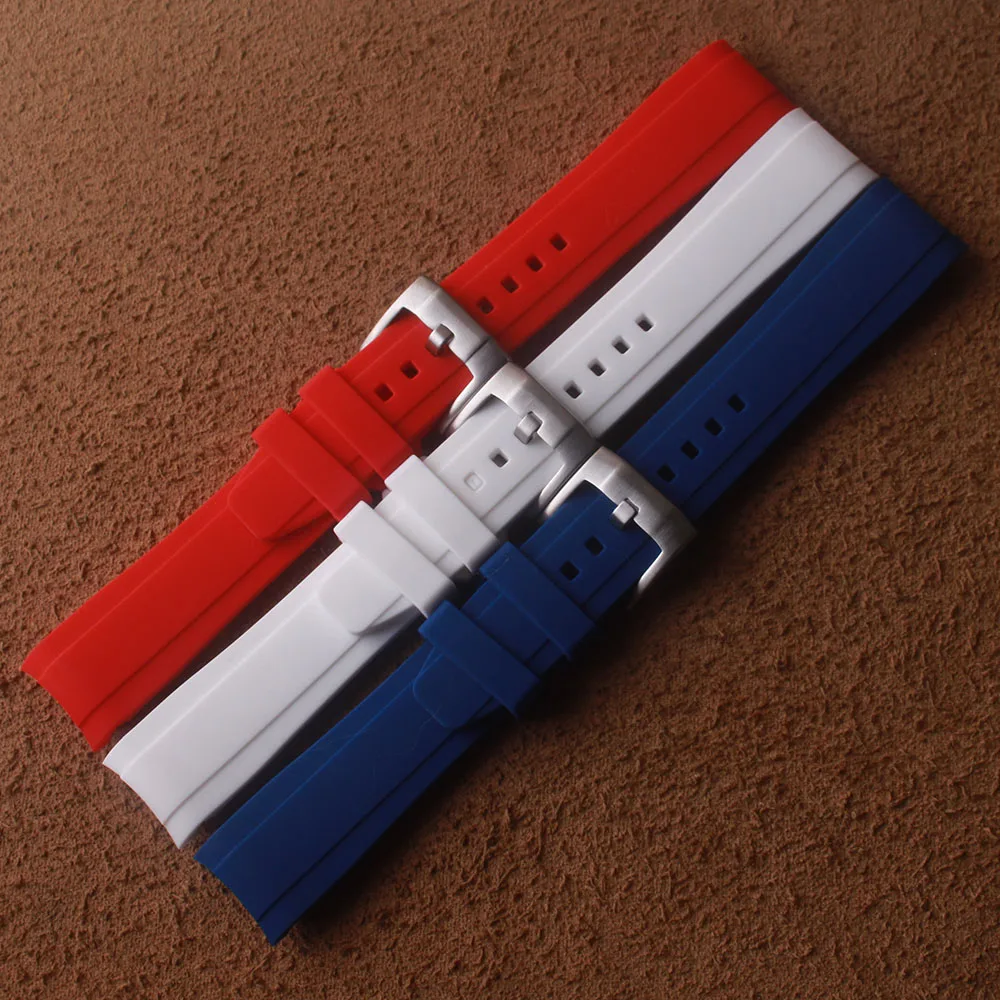 

Ремешок резиновый для часов rolex, водонепроницаемый силиконовый браслет для вождения, сине-красный, 18 мм 20 мм 22 мм