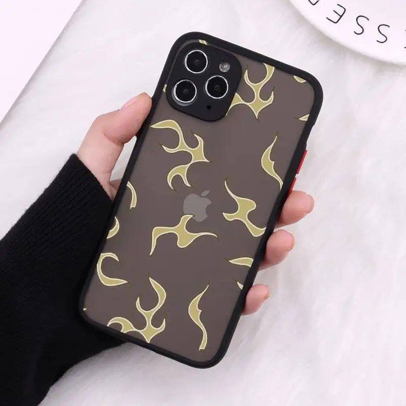 

Fashion Flame Fire Phone Case Matte Transparent For iPhone 12 Mini 11 Pro XR XS Max 7 8 Plus