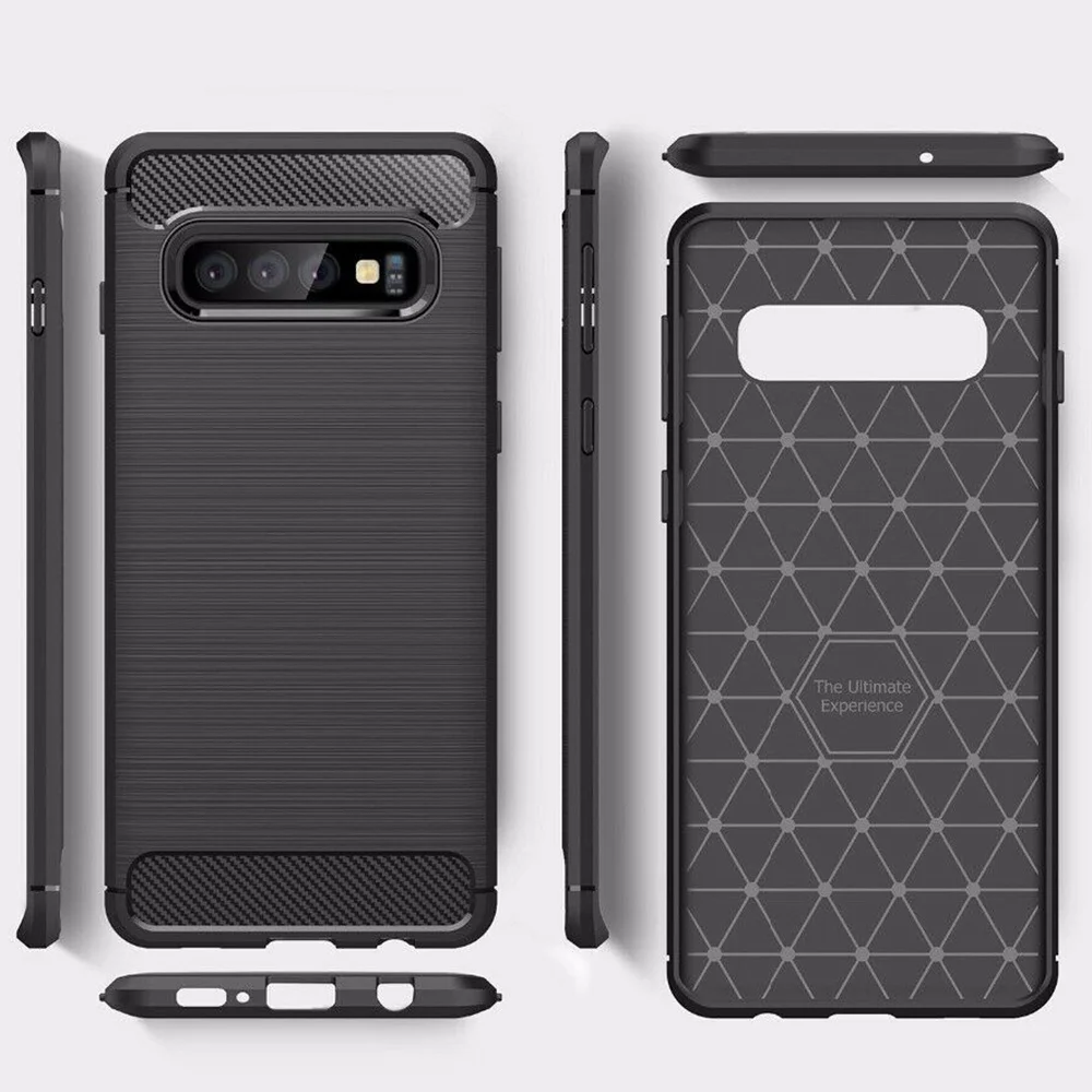 LAPOPNUT Carbon Fiber Shockproof Soft Phone Case for Samsung Galaxy S20 Ultra Note 10 8 9 S10 S10e S9 S8 Plus S7 Edge Back Cover |