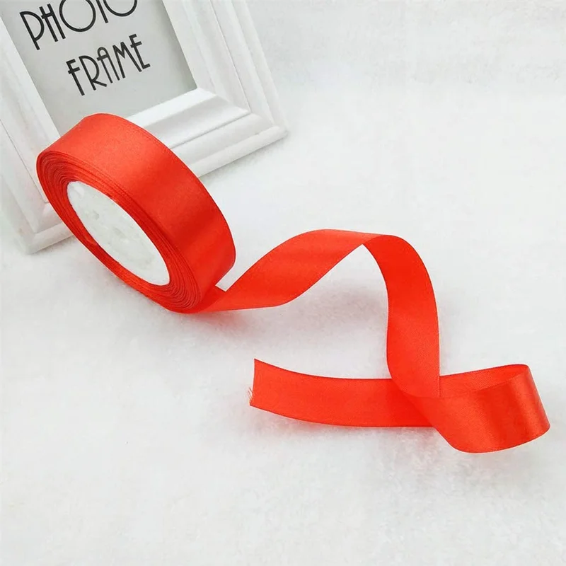 Красивая атласная красная лента ручной работы с бантом 6 мм 50 25 ярдов/Партия DIY