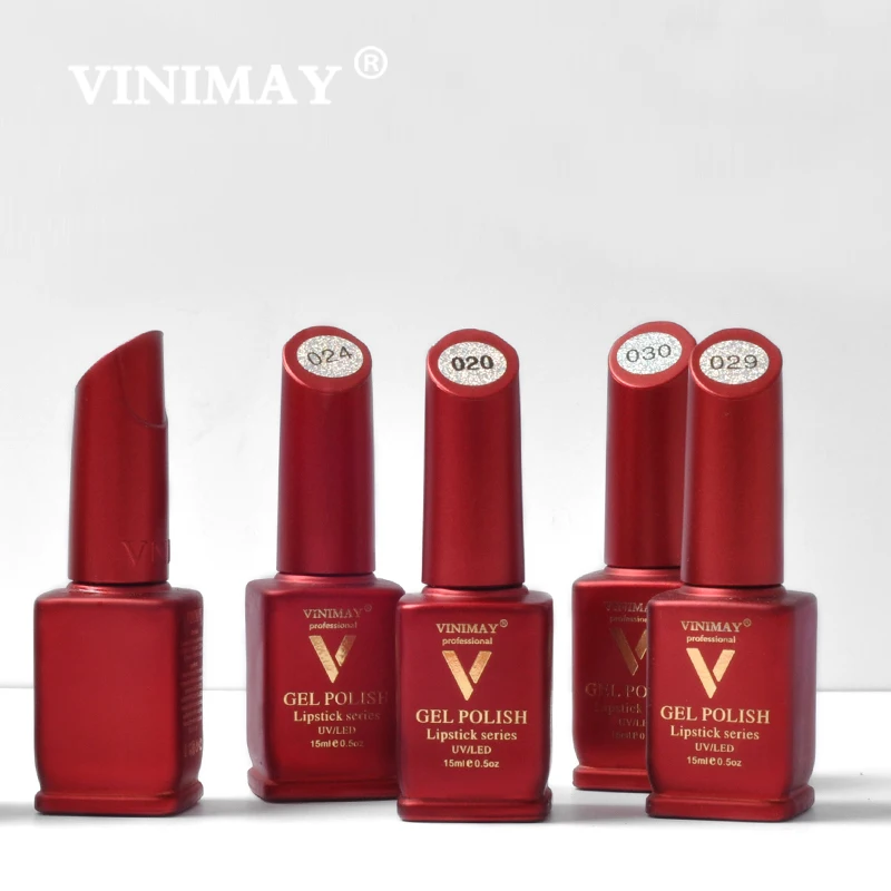 Лак для ногтей VINIMAY красный полуперманентный УФ гель лак праймер удаляемый