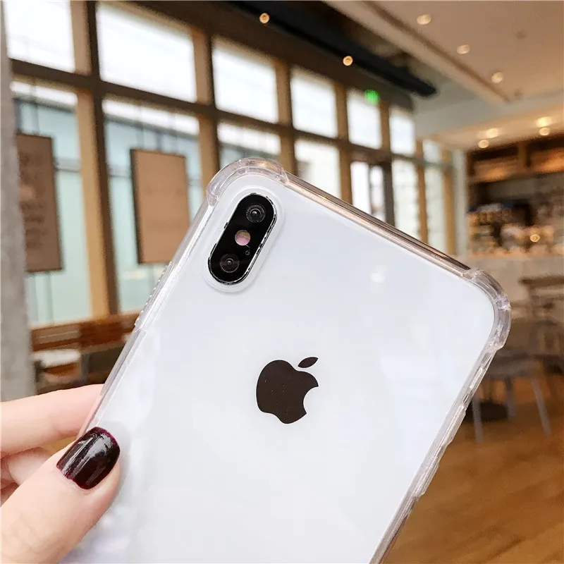 Прозрачный мягкий ТПУ чехол для телефона iPhone 11 pro XS Max с ремешком на плечо троса X XR