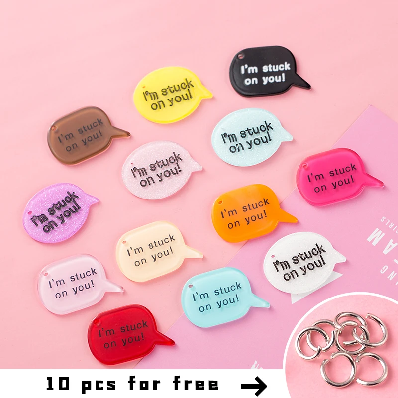 20 шт. разноцветные акриловые английские буквы Я прилипла на вас шармы милые