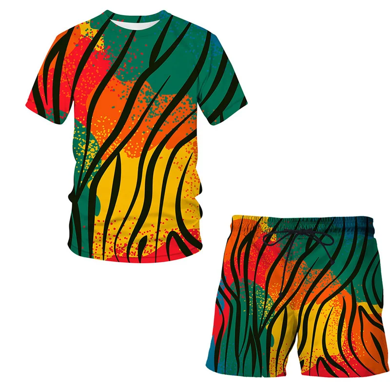 Мужская футболка с коротким рукавом и шорты комплект круглым вырезом