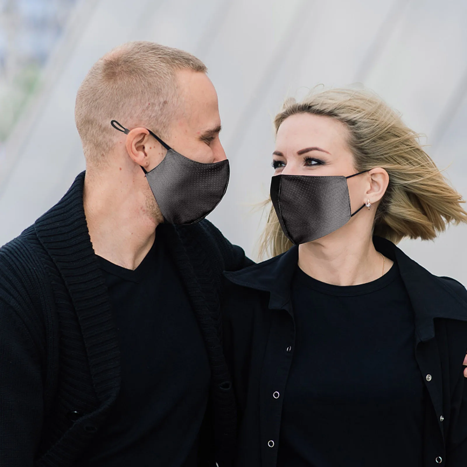 

Headband masque noir Face Mask Reusable For Men Women Black Adjustable Breathable Comfort Sport Mask #