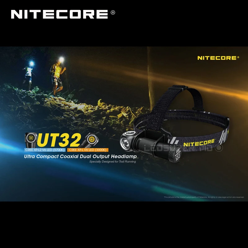 Коаксиальный двойной выход NITECORE UT32 Trail ходовая фара с CREE XP-L2 V6 5700K и 3000K светодиоды |