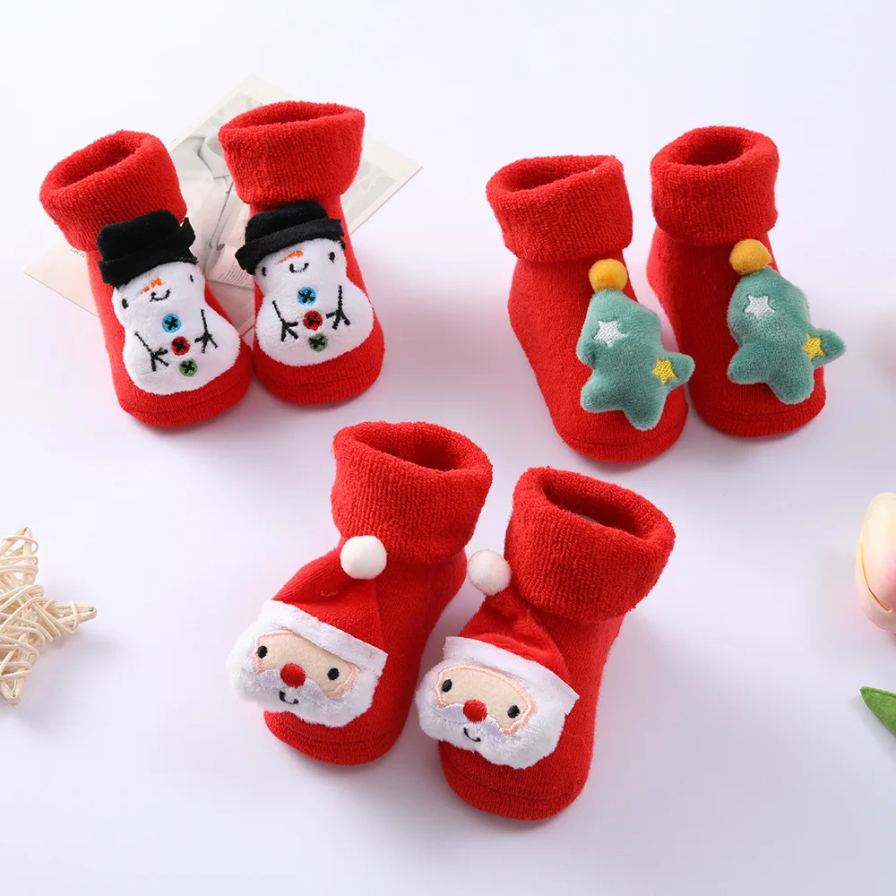 Hot Sale Baby Boys Girls Socks Thick Winter Keep Warm Floor Non-Slips Sock Shoes for Toddler Newborn Christmas New Year | Детская одежда