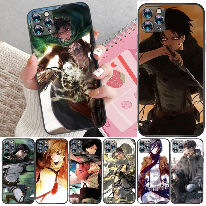 

Attack On Titan Eren Jager Armin Arlert Levi Mikasa Ackerman Phone Case For iPhone 6 6S Plus 7 8 Back Cover Coque Cases