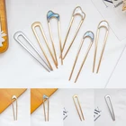 Японские минималистичные металлические шпильки для волос из сплава для женщин, шпильки для волос, головные уборы, простые U-образные инструменты для дизайна прически