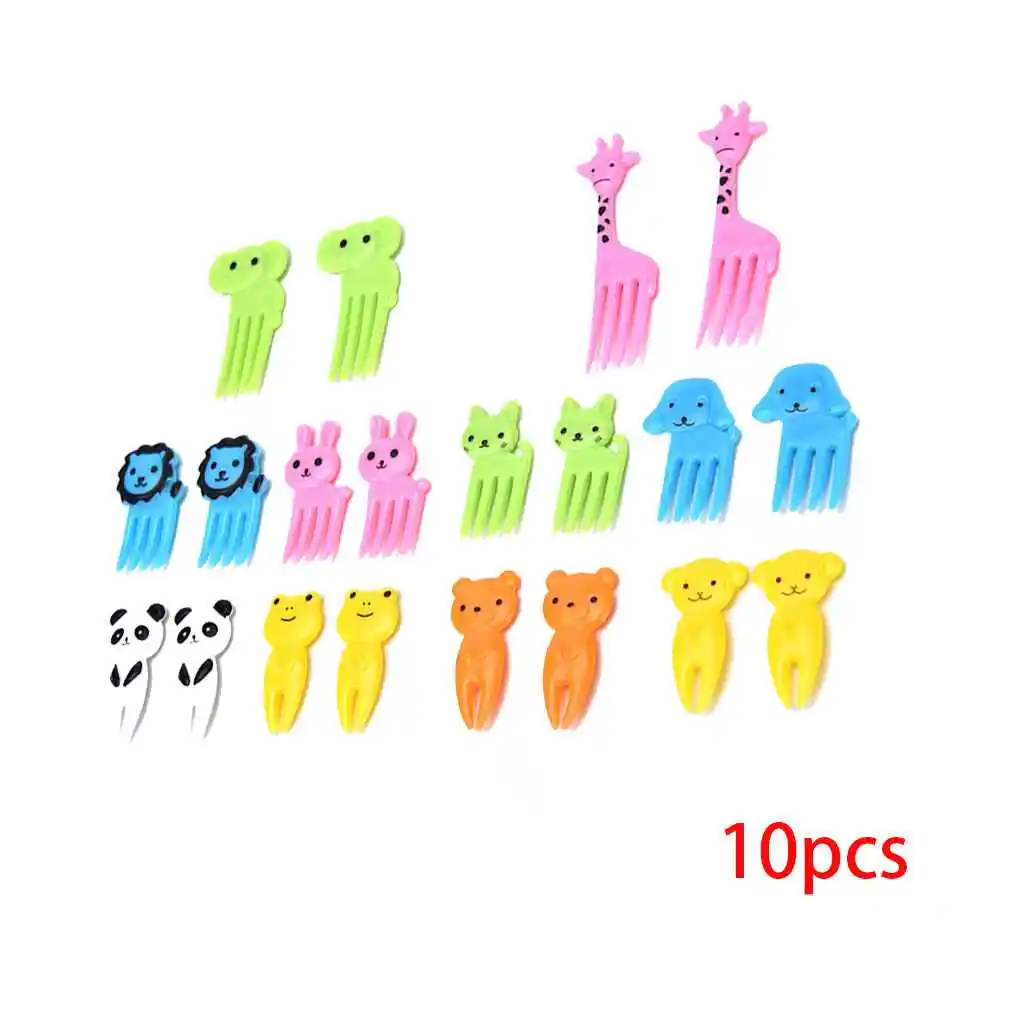 

10pcs Cute Animal Fruit Fork Food Fruit Cake Dessert Picks Forks Fruit Pick Toothpick Home Party Accessory Decor Tool