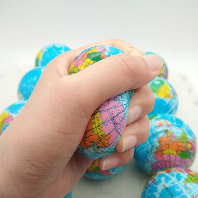 6 шт. 3 см мячи для снятия стресса Earth Planet World Map антистрессовые шары из мягкой