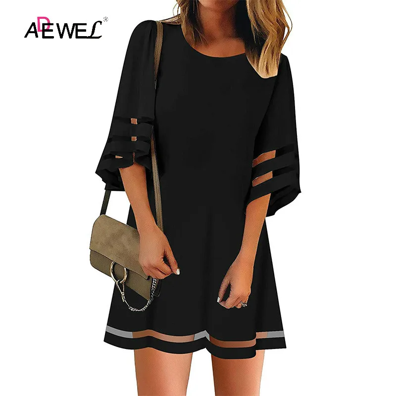 Женское летнее платье ADEWEL новинка 2021 повседневные свободные трапециевидные