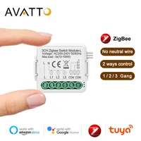 avatto smart zigbee switch module no neutral wire requiredtuya 123 gang switch with 2 way control work with alexa google home