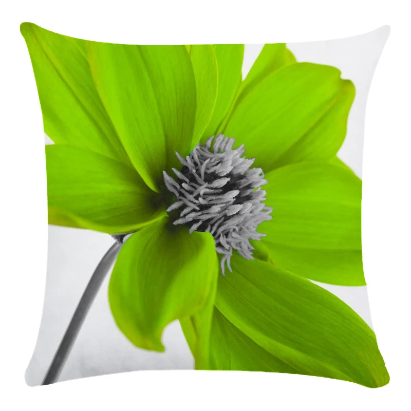 Цветной цветочный Чехол на подушку синий фиолетовый красный мультяшный Декор